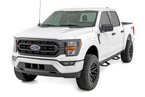 Ford F-350 Super Duty Step - Front + Rear - Rough Country - SRL2 Adj Aluminum - Black - '17-'24 Ford F-350 Super Duty Step - Front + Rear - Rough Country - SRL2 Adj Aluminum - Black - '17-'24